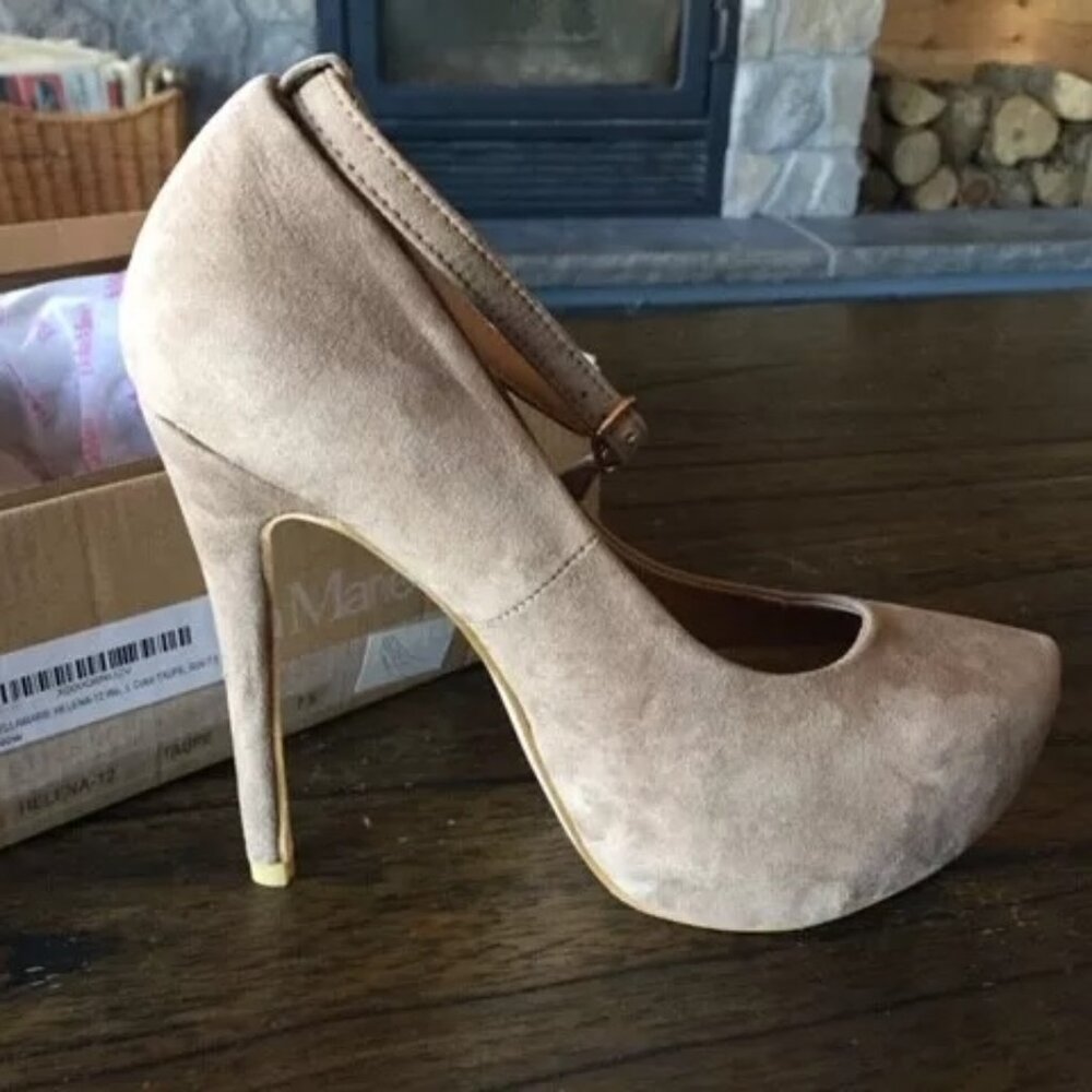 Faux suede pumps